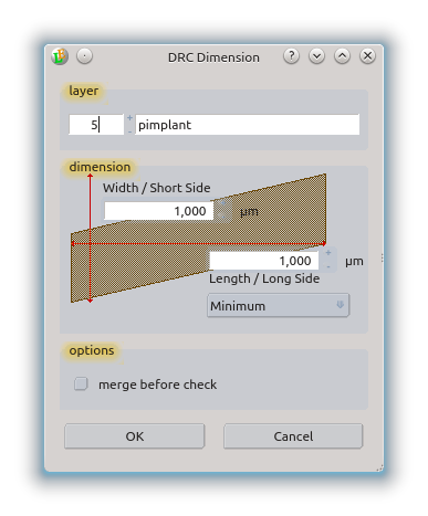 dialog dimension check