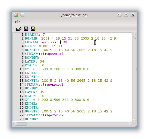 editing gds file with an text editor