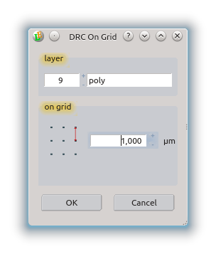 dialog DRC on grid