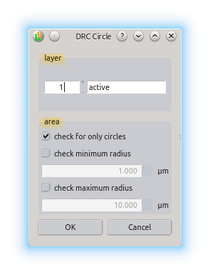 circle size design rule checker